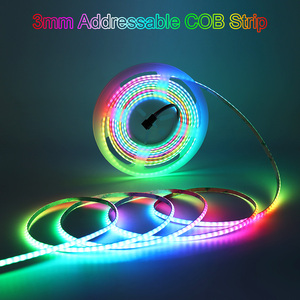 3mm siêu mỏng ws2812b địa chỉ COB <span class=keywords><strong>LED</strong></span> Strip 5V <span class=keywords><strong>RGB</strong></span> cá nhân pixel điều khiển 240LED/M cao sáng USB powered ánh sáng Băng - Product Image 2