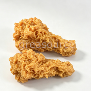 Modelo de PVC de muslo de pollo frito falso, set de exhibición para escaparates de restaurantes de comida rápida y carros de comida, con salsa de tomate crujiente artificial. - Product Image 2