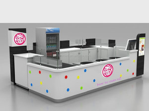Hielo personalizado y diseño de quiosco dulce Centro comercial Comida rápida Burbuja Té Decoración Café <span class=keywords><strong>Bar</strong></span> para la venta - Product Image 2