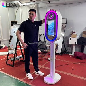Leda chia sẻ hình ảnh hình bầu dục gương Photo Booth đứng màn hình cảm ứng ngay lập tức in Photo Booth với phần mềm hệ thống - Product Image 1