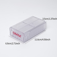 Boîte à munitions de 9 mm, capacité de 50 cartouches, organisateur de rangement en plastique transparent, design à tiroir et rond, boîte empilable