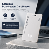 Traceur de cartes intelligent certifié officiel, mini localisateur GPS pour portefeuille, bagages, compatible avec Apple Find My et Google Find My Device