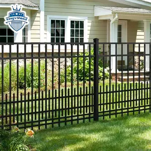Hot sell Factory Supplier Powder Coated Black Metal Fence Outdoor Fancy Garden Wrought Iron Garden Fence Panel