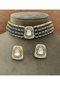 Juego de Joyería de Alta Calidad con Baño de Oro para Novias, con Piedras Brillantes y Aretes a Juego para Bodas Indias - Product Image 6