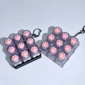 Botón de descompresión de silicona con forma de pata de gato, dispositivo de prueba de eje de presión, llavero colgante creativo con sonido y luz para teclado, Modelo 0008G - Product Image 3