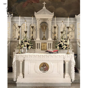 BLVE Iglesia decoración tallada a mano estatuas de Santa María piedra Natural religioso mármol Altar <span class=keywords><strong>para</strong></span> la venta - Product Image 2