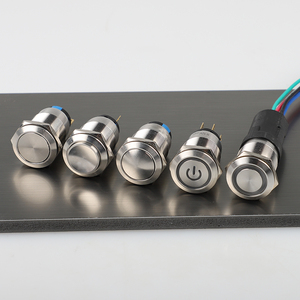 Interruptor de botón de encendido a prueba de agua de 19mm, 5 pines, 8 pines, 3A, <span class=keywords><strong>12V</strong></span>, 24V, interruptor de encendido y apagado de Metal con enganche momentáneo de acero inoxidable - Product Image 1