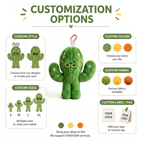 Porte-clés en peluche personnalisé en forme de cactus, mignon ours en peluche de dessin animé, pendentif de sac pour cadeau de vacances, décoration intérieure, OEM ODM, faible MOQ