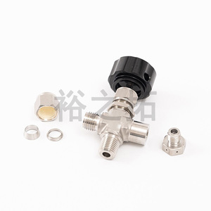 Vanne de cylindre haute pression en acier inoxydable 304 316L, type à trois voies angulaire, pour utilisation avec gaz corrosifs et liquides sous pression moyenne - Product Image 2