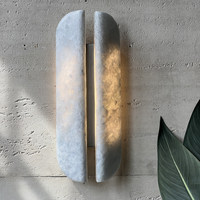 Applique murale LED moderne en marbre vert, lampe décorative de luxe en pierre naturelle pour chambre, salon, hôtel, villa