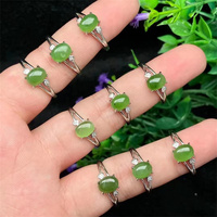 Nouveautés bijoux réglables cristaux pierre précieuse de guérison natur vert jade cristal anneaux pour cadeau