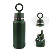 Nouvelle Bouteille Isotherme Magnétique 32oz avec Support Téléphone Magsafe, Tasse de Voyage Réutilisable avec Couvercle et Pailles pour Camping