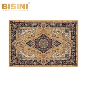 Tapis à motif persan en pure laine <span class=keywords><strong>de</strong></span> style européen Délicat Villa <span class=keywords><strong>de</strong></span> Nouvelle-Zélande <span class=keywords><strong>Soie</strong></span> tissée noire et rouge pour la prière dans le salon - Product Image 5