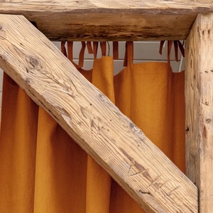 Wholesale Customizable Pure Linen <b>Curtains</b> Fabric Floor <b>Curtain</b> for the Living Room Bay <b>Window</b> <b>Curtains</b> for Home - Product Image 3