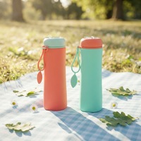 Vente directe d'usine, tasse à café en silicone écologique, bouteille d'eau pliable antidérapante avec couvercle, cadeau pour la rentrée scolaire, randonnée