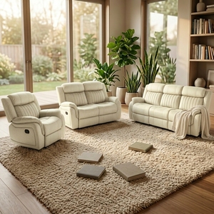 Power Recliner <b>Sofa</b> Set With Storage Console and Drop Down Table <b>for</b> Living Room - Product Image 3