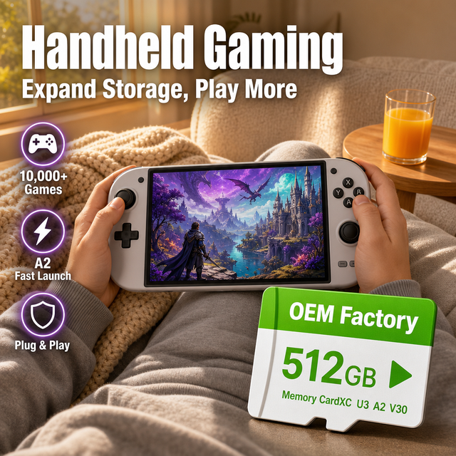 Nandstor Factory OEM TF SD Memory Card 128GB 256GB 512GB 1TB 2TB High Speed U3 V30 A2 SDXC Custom TF Card for Gaming Console