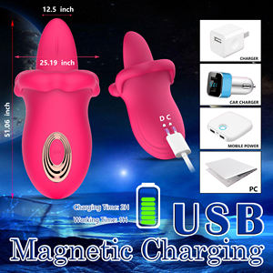 Jouet sexuel oral vibrant, gros suceur buccal, 7 fréquences de vibration, étanche IPX5, rechargeable par USB, lèvres rouges <span class=keywords><strong>sexy</strong></span>, langue léchant - Product Image 4