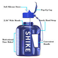 Bouteille d'eau sport grande capacité 74 oz pour adulte avec paille, en PETG, écologique, portable, pour boire directement, idéale pour le camping