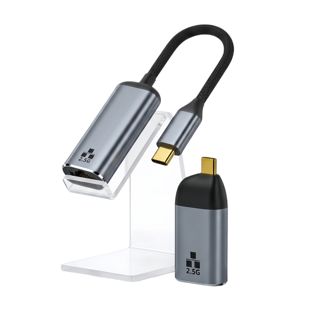 USB C to Ethernet Adapter 2.5 G Plug & Play Network Adapter Type-C to RJ45 Aluminum Alloy Case Compatible for Laptop Pad Phone