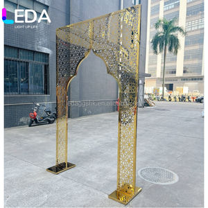 Arco de boda tallado en metal dorado de LEDA Factory, marco floral para decoración de bodas, festivales y eventos. - Product Image 6