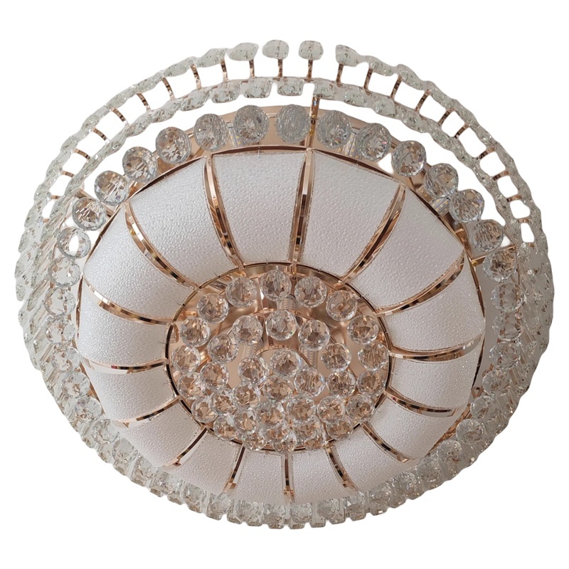 Modern round Indoor Ceiling Lamp with Stainless Steel Base LED Light Source for Living Room Master Bedroom