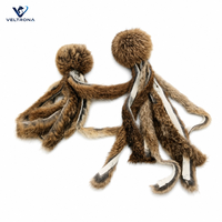 Jouet pour chat en fourrure de lapin naturelle, peluche douce avec pattes en fourrure tombantes pour l'exercice et le jeu des chats d'intérieur