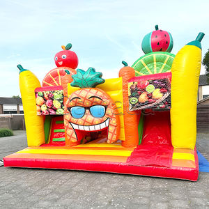 Château gonflable sur le thème de l'ananas miniature personnalisé avec toboggan pour enfants - Protection UV, imperméable, installation facile - Product Image 1