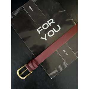 Cinturón de Cuero Genuino Fiori, Piel de Vaca, Color Sólido, Hebilla Rectangular, Cinturón Duradero para Mujer, para Vestidos, Chaquetas y Pantalones - Product Image 1