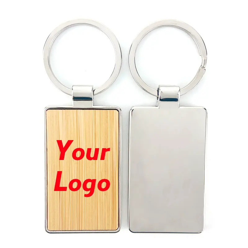 Custom Logo Blank Wood Keyring Wooden Keyring Various Shaped Personalized Laser Metal Walnut Wood Keychain
