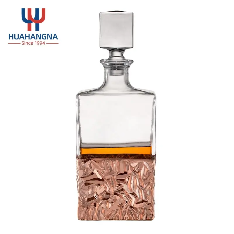 Lfgb Độc Đáo Sinh Thái Thân Thiện Với Biểu Tượng Tùy Chỉnh 23Oz Glass Rose Màu Rượu Whiskey Decanter Cho Rượu Vang Rum Scotch Bourbon