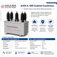 Transformateur combiné 200/5A 10kV JLSZV-6/10W, classe 0.2S, boîte de mesure extérieure pour utilisation en distribution d'énergie