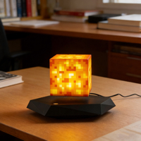 Bloque de Plástico Magnético Levitante de Colores HCNT, Regalo Creativo con Rotación de 360°, Decoración para el Hogar con Botón Táctil Flotante, Diwali