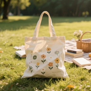 Sacs fourre-tout en toile de coton bio réutilisables et écologiques en gros avec logo personnalisé à bas prix - Product Image 6