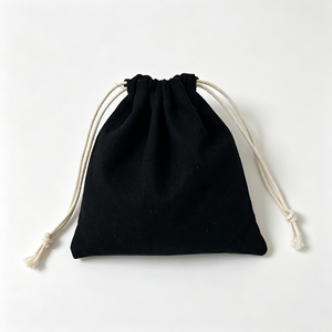 Sac en toile de coton biologique avec cordon de serrage, pochette anti-poussière en velours recyclable pour bijoux - Product Image 4