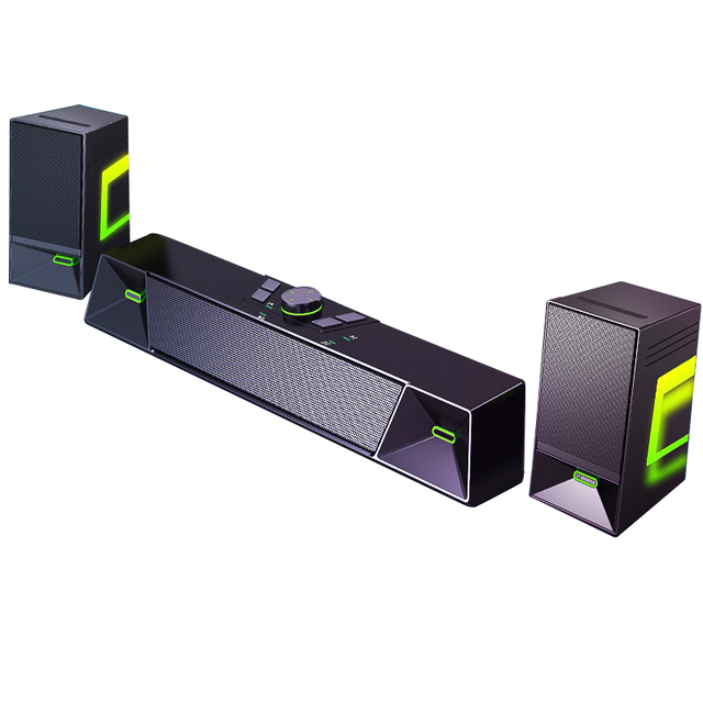 2.1CH for 5.3 Gaming Soundbar with RGB LED Lighting and 9W Output Power Indoor Use External Independent Subwoofer