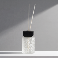 Bouteilles diffuseurs de parfum en verre dépoli imprimé sur mesure, 50 ml et 300 ml, carrées, écologiques, couleurs et logos personnalisés disponibles