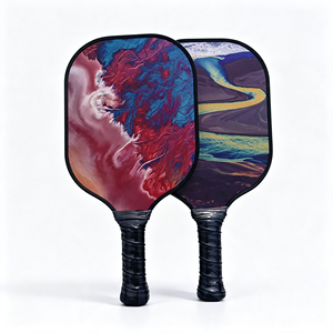 Ensemble de raquettes de pickleball, 10 balles, sac en filet, poignée antidérapante, forme standard, design tendance, adultes, enfants, 16 mm, portable, nid d'abeille - Product Image 1