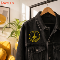 Patchs en tissu réfléchissant personnalisés en sergé brodé en 3D avec ailes d'ange et broderie de logo