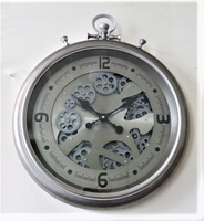 Montre de poche Vintage 20 pouces Style rétro rond métal décoration de la maison équipement réel horloge murale