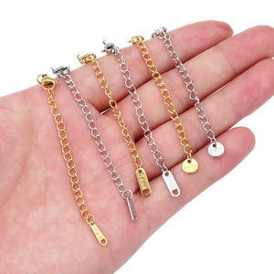 Cadena de acero inoxidable con cierre de langosta para extensión de collar o pulsera, accesorio para la fabricación de joyería DIY, cadena de moda unisex. - Product Image 4
