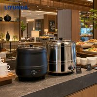 Marmite Chauffe-Soupe Électrique Commerciale de Luxe Liyunda en Acier Inoxydable Noir Mat 500W 10L – Chauffe-Plats et Serveur de Buffet