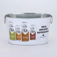 Ember Logam Galvanis Anti Bocor 15qt, Ember Es Tebal dan Kuat dengan Pegangan, Ember Timah Anti Karat untuk Acara Luar Ruangan dan Pesta