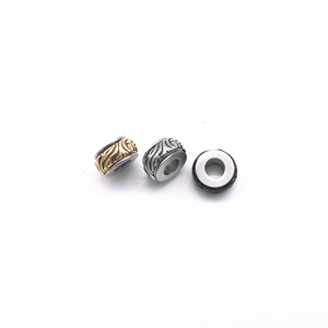 yunnique <b>Titanium</b> Steel Rotatable Charm Pendant Gold Silver Black Round Unisex Everyday Wear Jewelry 8mm GZYP-0957 - Product Image 3