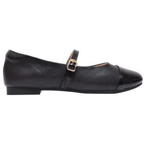 Zapatos Planos Mary Jane Ann'S Garden Walk en Cuero Suave Negro de Lujo para Mujer con Hebilla, Correa y Forro Acolchado en el Talón - Product Image 2