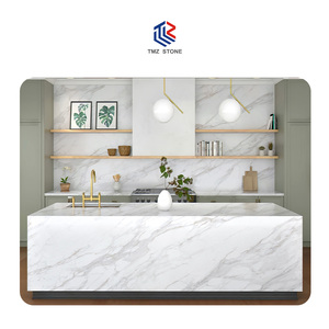 แผ่นควอทซ์7009 TMZ calacatta PD แผ่นควอตซ์สีขาวสำหรับเคาน์เตอร์โต๊ะเครื่องแป้งสำหรับโรงแรมวิลล่าแผนก - Product Image 2