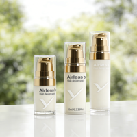 Flacon pompe sans air PP à fonctionnement fluide 5ml 10ml 15ml pour crème, lotion, lotion pour les yeux, nettoyant visage, emballage cosmétique