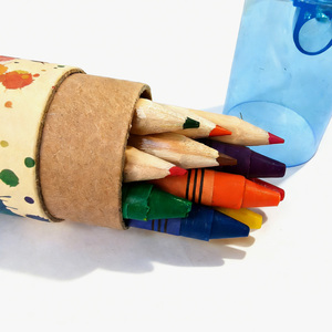 Ensemble de 12 crayons de couleur et de crayons gras vibrants avec tube d'art portable et taille-<span class=keywords><strong>crayon</strong></span> intégré - Pigments de qualité supérieure non toxiques pour enfants et adultes - Product Image 2