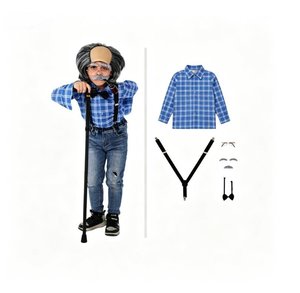 Nuovo <span class=keywords><strong>Costume</strong></span> da Nonna con Vestito a Fiori per Bambini, Travestimento da <span class=keywords><strong>Vecchia</strong></span> Donna per Halloween e Carnevale con Parrucca e Bastone - Product Image 2
