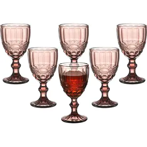 Gobelets d'eau colorés 10 OZ fête de mariage verre à vin rouge pour boire du jus Design en relief (violet)
